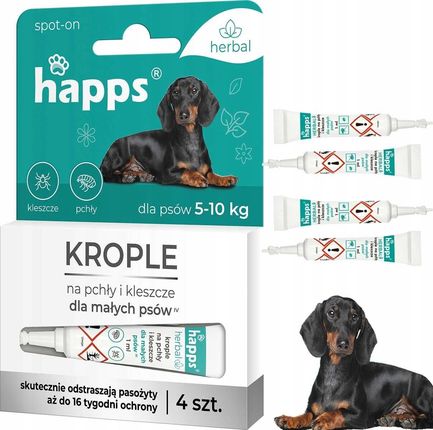 Happs Herbal Krople Na Pchły I Kleszcze Dla Małych Psów Do 10Kg 4Szt. - zdjęcie 4
