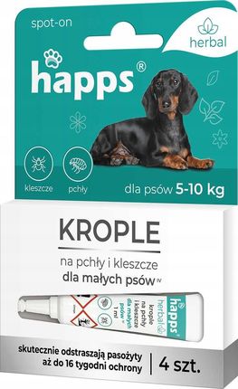 Happs Herbal Krople Na Pchły I Kleszcze Dla Małych Psów Do 10Kg 4Szt. - zdjęcie 2