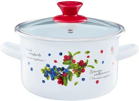 Garnek emaliowany z pokrywką Borówka 2,9 L EMALIA OLKUSZ