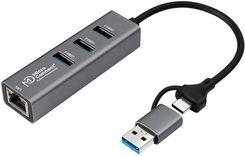 Microconnect RJ45-2IN1 USB 3.2 Gen 1 (3.1 Gen 1) Type-A 5000 Mbit/s Czarny (USBHUBRJ452IN1)