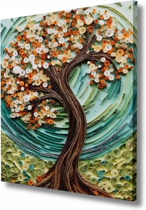 Smartlife Obraz Na Płótnie Quillingowe Drzewo Życia W Spirali 70X100 Cm