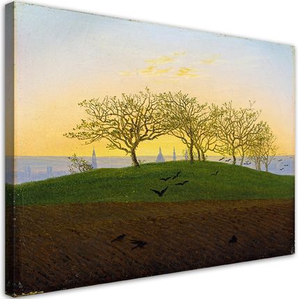 Feeby Obraz Na Płótnie Fototapeta Wzgórze I Pole W Pobliżu Drezna Caspar David Friedrich 100X70 Cm Grafika Ściennareplika Acja Ścienna Projekt Salon