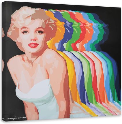 Feeby Wydruki Na Płótnie Obraz 40X40 Kwadratowy Ludzie Kolorowy Pop Art Marilyn Monroe