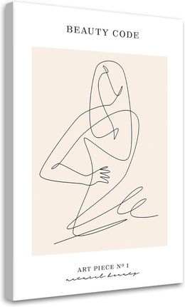 Feeby Canvas Wall Mural Woman Line Art 80X120 Cm Murals Decoration Design Living Room Bedroom Hallway Office Kitchen
