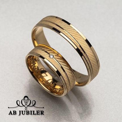 Obrączki Złote 14K Z Cyrkonią Model O-131 - zdjęcie 4
