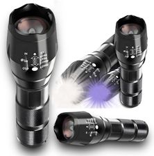 Asato Latarka Taktyczna Szperacz Uv 2W1 Survival Led Zoom Wojskowa Zestaw Usb