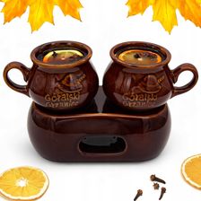 Zdjęcie Bella Fiore Zestaw 2X Kubek Kamionkowy 300Ml Z Podgrzewaczem Na Grzane Wino Grzańca (H03) - Dobre Miasto