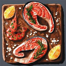 Zdjęcie Ideyka Obraz Malowanie Po Numerach Morski Delikates 30X30 Na Ramie - Bochnia