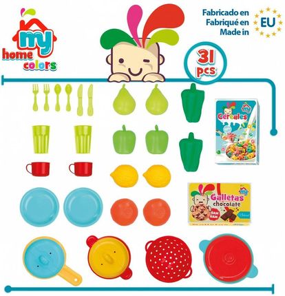 Colorbaby Zestaw Zabawkowych Naczyń I Przyborów Kuchennych 31 Elementów 6 Sztuk - zdjęcie 2