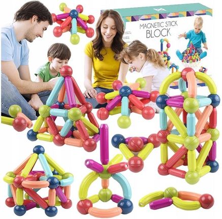 Kinderplay Edukacyjne Kreatywne Klocki Magnetyczne Magnetic Sticks Zestaw 120El.