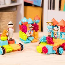 Bristle Blocks Safari Adventure Carrying Case Klocki Jeżyki Zestaw 85El. W Walizce