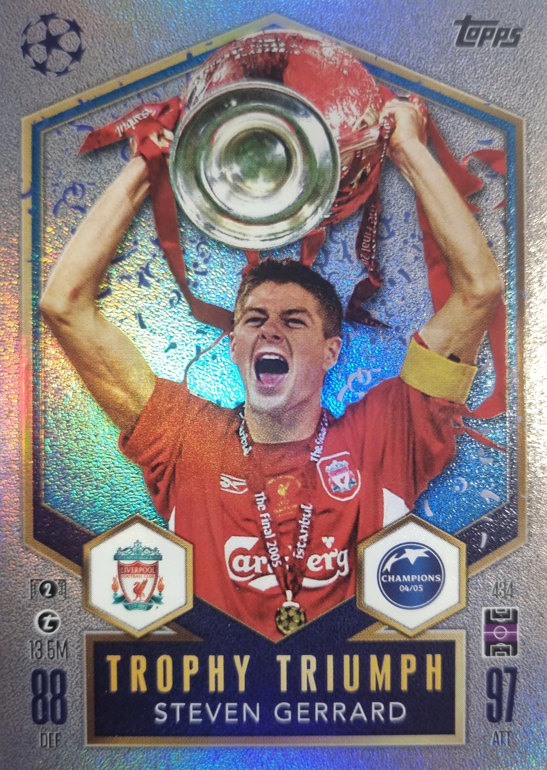 スポーツ steven gerrard Topps Match Attax 2024/2025 Trophy Triumph 434 Steven