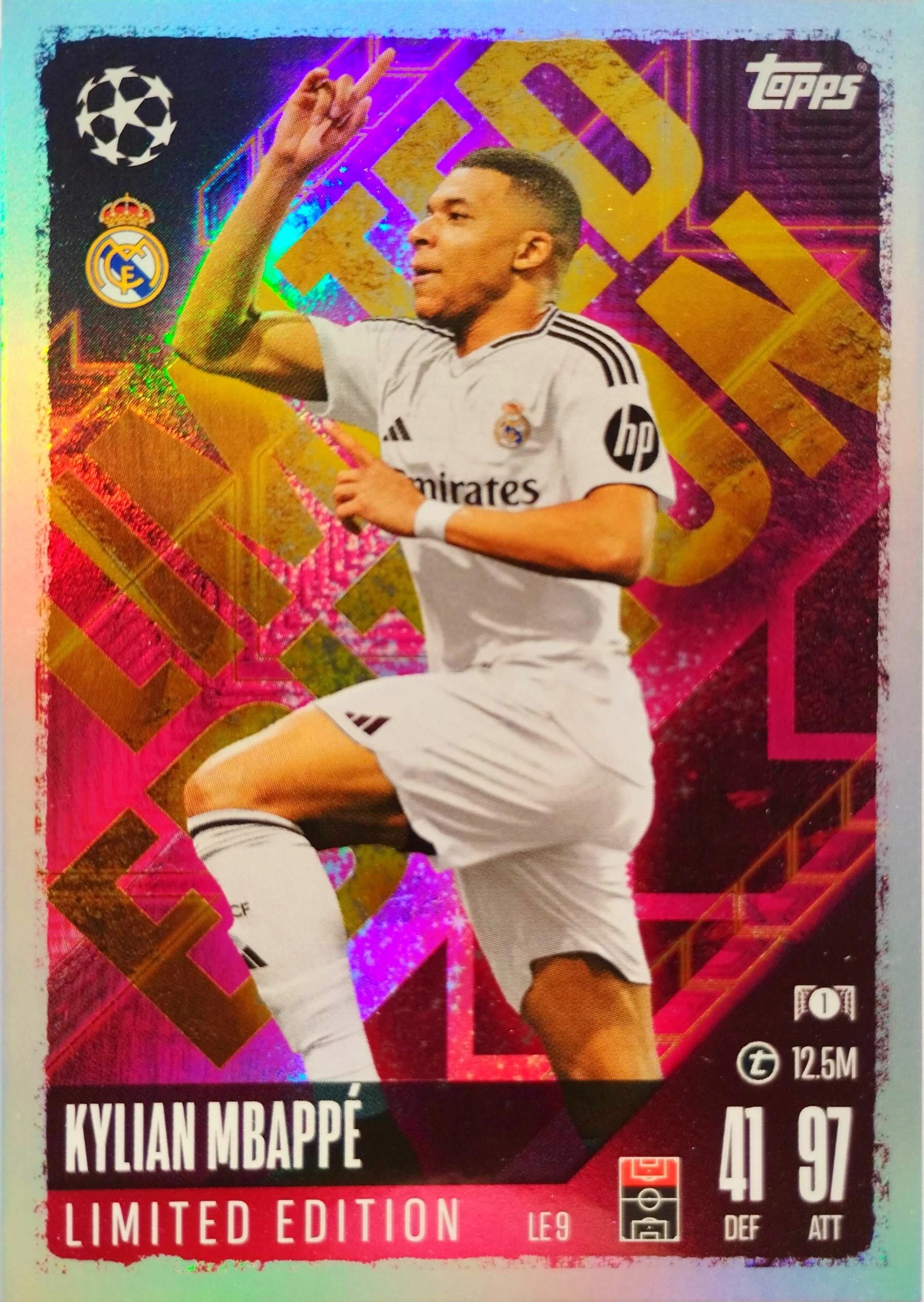 Topps Match Attax 2024-2025 Limited Le 9 Kylian Mbappe Real