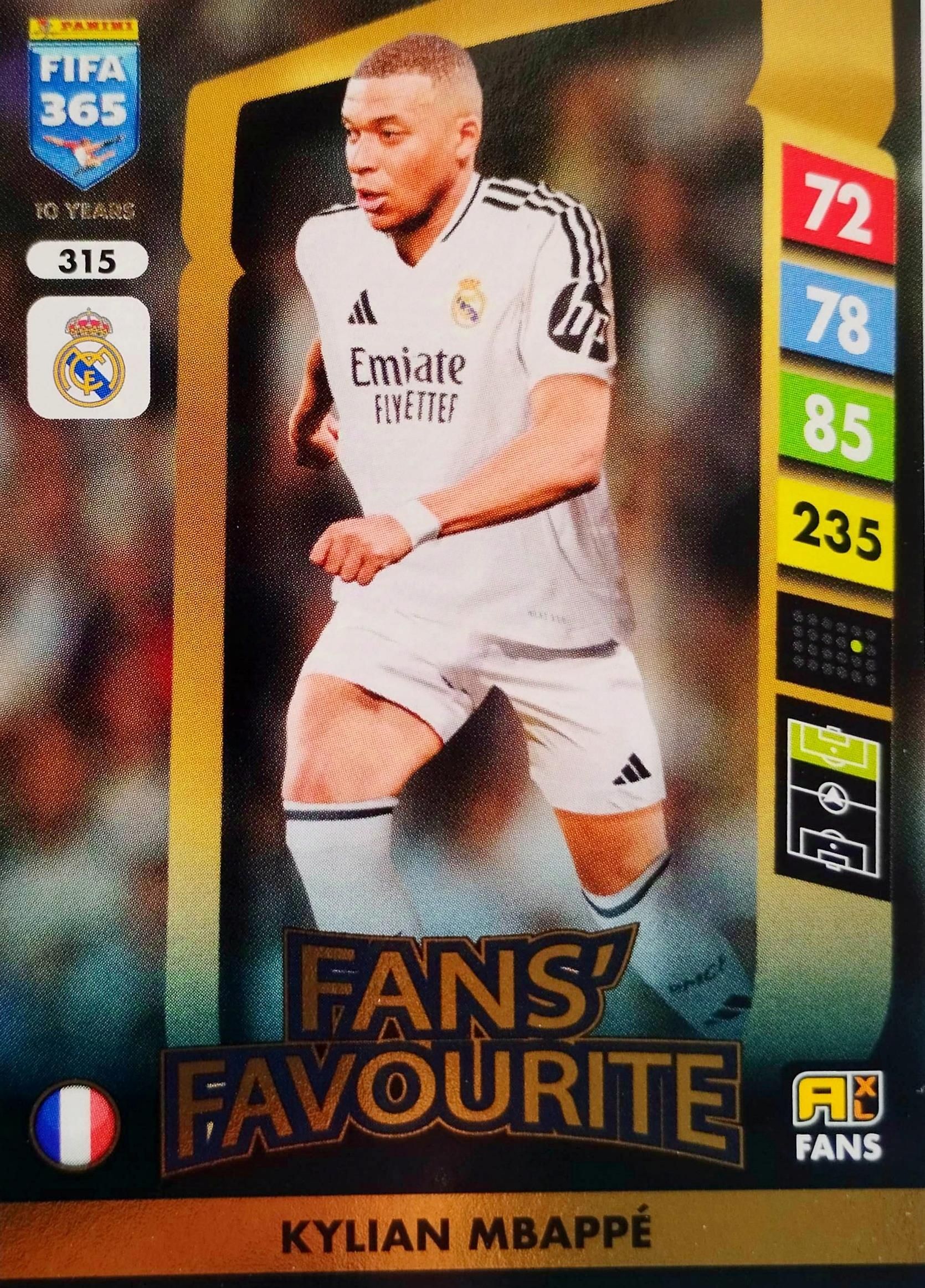 Panini Fifa 365 2025 Fans Favourite 315 Kylian Mbappe Real