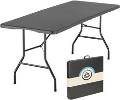 Zdjęcie Skandika Stół kempingowy składany Masi180 x 74 cm czarny imitacja rattanu do 200Kg - Tuszyn
