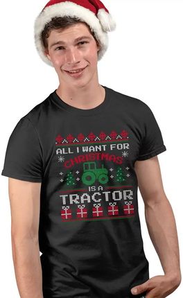All I want for Christmas is a tractor - męska koszulka na prezent