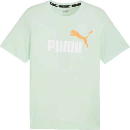 PUMA koszulka męska t-shirt bawełniany ESS+ 2 Col Logo Tee miętowa