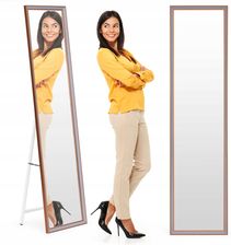 Zdjęcie Duże Lustro Stojące 142X31 Cm Do Sypialni Garderoby Aluminiowa Rama - Bochnia