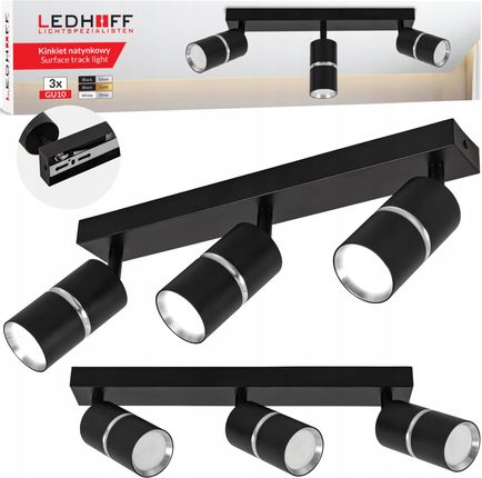 Lampa sufitowa Led kinkiet Spot oprawa Listwa 3x GU10 Tuba Czarna srebrna