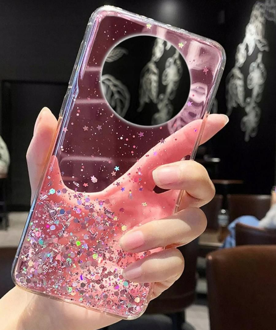 Eherui Glitter Cover per Xiaomi Redmi 14C / Redmi A4 / Poco C75, Silicone Morbido TPU Anti-impronta Protezione Case, Custodia sottile resistente graffi protettiva Antiurto Case per Redmi 14C,Rosa