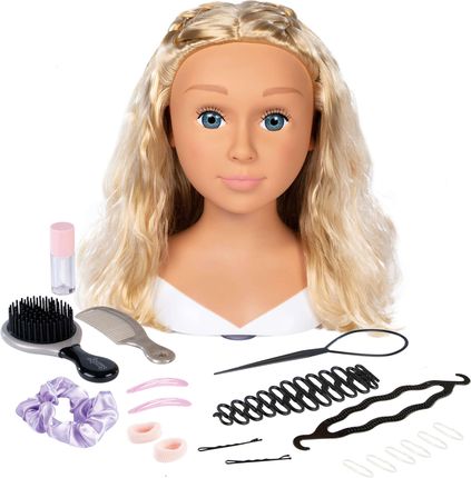 Smoby Duża Głowa do stylizacji czesania włosów Fryzjer + akcesoria do ozdabiania włosów - zdjęcie 3