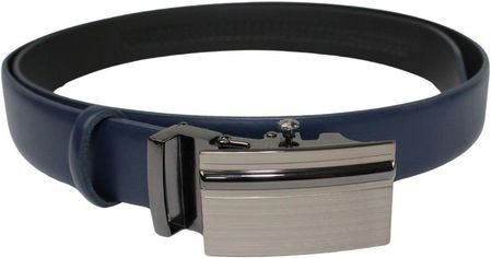 Wizytowy Pasek Skórzany 30 mm PolskaGalanteria (PL) Pełna Klamra AUTOMAT/ZĄBEK Garnitur GRANATOWY Zaokrąglony AZ30/KAZ88 - zdjęcie 3