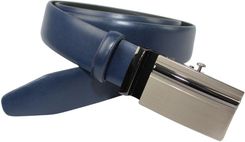 Wizytowy Pasek Skórzany 30 mm PolskaGalanteria (PL) Pełna Klamra AUTOMAT/ZĄBEK Garnitur GRANATOWY Zaokrąglony AZ30/KAZ88