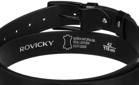 Skórzany pasek męski z klasyczną klamrą - Rovicky - zdjęcie 2