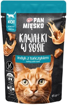 Pan Mięsko Mokra Karma W Sosie Indyk Tuńczyk 12X85G - zdjęcie 2