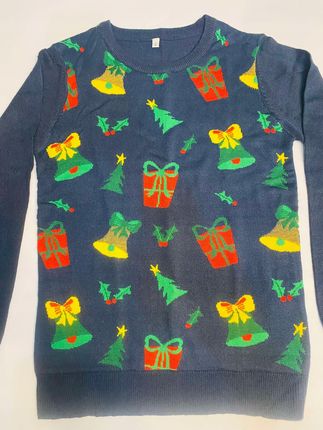 NOWY sweter damski swiąteczny Granatowy 36/38 W prezenty
