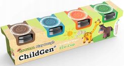 Zdjęcie Childgen Naturalna Ciastolina W Eko-Kubkach Zestaw 4 Kolorów Brązowy Niebieski Pomarańczowy Zielony - Boguchwała