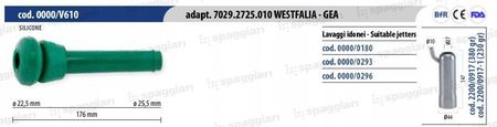 Silikonowa Guma Strzykowa 7029.2725.010, Zielona, 4Szt., Spaggiari - zdjęcie 2