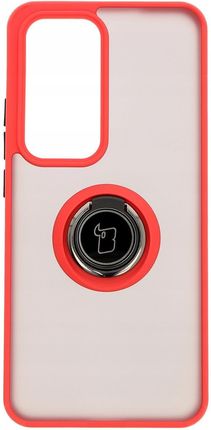 Bizon Etui Z Uchwytem Na Palec Case Hybrid Ring Do Oppo Reno 12 Pro Przydymione Czerwoną Ramką - zdjęcie 2