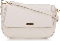 Damska crossbody z ekoskóry w przeszycia kremowa