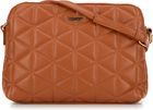 Damska crossbody w geometryczny wzór z ekoskóry jasny brąz