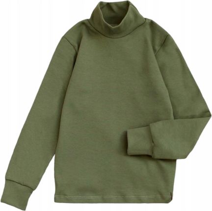 Golf dziecięcy 134 sweter długi rękaw golfik oliwkowy Bodykids