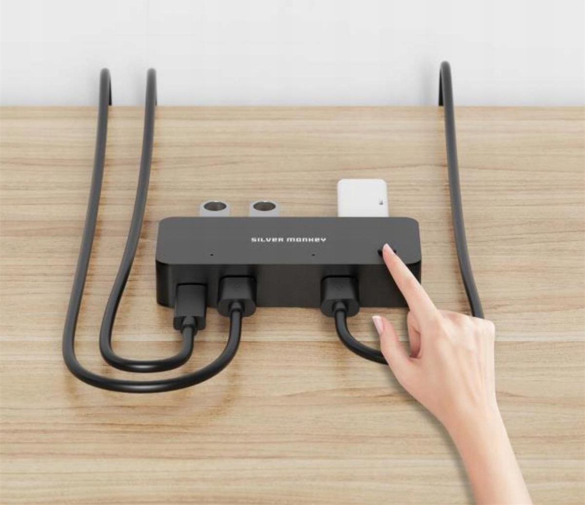 ⭐︎M⭐︎sama exclusive use Hub USB Silver Monkey Switch Box HUB 4 x USB 3.1 + USB-C (DC