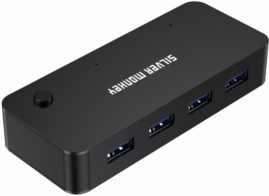 ⭐︎M⭐︎sama exclusive use Hub USB Silver Monkey Switch Box HUB 4 x USB 3.1 + USB-C (DC