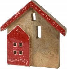 Zdjęcie Figurka świąteczna drewniany domek 22cm Czerwony dach - Chęciny