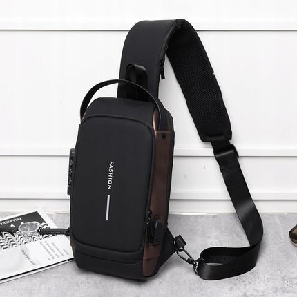 Torba Saszetka Nerka Męska Plecak Na Ramię Antykradzieżowy USB Ładowanie - zdjęcie 2
