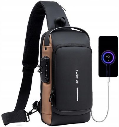 Torba Saszetka Nerka Męska Plecak Na Ramię Antykradzieżowy USB Ładowanie