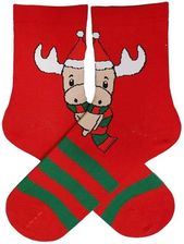 Zdjęcie SKARPETY MARILYN DAMSKIE SL CHRISTMASS MOOSE (kolor czerwony, rozmiar 36-40) - Ciechocinek