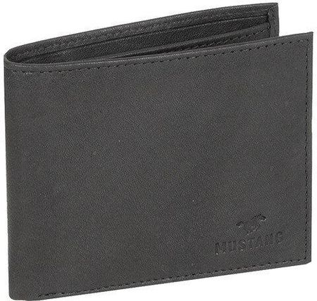 MUSTANG Livorno Wallet Top Opening UNIWERSALNY SKÓRZANY PORTFEL PREMIUM POJEMNY NA KARTY SKÓRA BLACK 06.102900