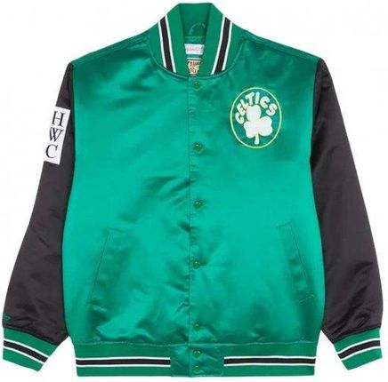 Mitchell &amp; Ness kurtka NBA Boston Celtics Primetime Heavyweight Satin Jacket Vintage Logo Celtics JK8453-BCEKYGN