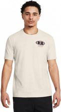 Męski t-shirt z nadrukiem Under Armour UA M Grounds Crew Hw Ss - beżowy