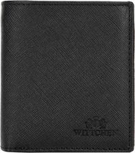Zdjęcie Męski portfel ze skóry saffiano mały czarny - Otwock