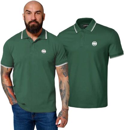 Koszulka Polo Pit Bull Heavy Weight 250 Polo Pique Stripes Regular '24 - Ciemnooliwkowa • SKLEP PREMIUM ✓ • Kup teraz, zapłać za 30 dni | RATY 0% | GR
