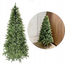 Zdjęcie Choinka sztuczna 100% PE 220 cm zielona z metalowym stojakiem  jasnozielona silikonowa PE01 - Kartuzy