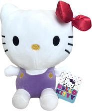 Hello Kitty pluszowa Kitty w fioletowym ubranku z czerwoną wstążką 25Cm