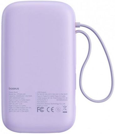 Powerbank Baseus QPow 2 20000mAh 30W 2xUSB-C - fioletowy - zdjęcie 4
